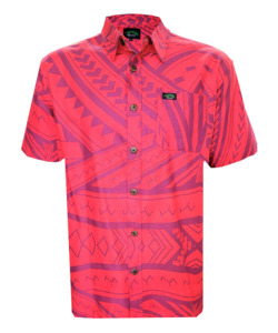 Eveni Pacific Men's Classic Elei Shirt - Crimson Red