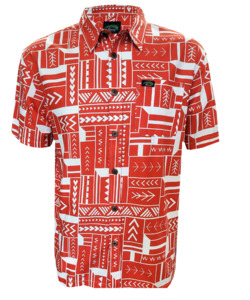 Eveni Pacific Men's Classic Elei Shirt - Onomea Red