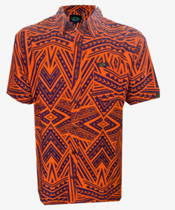 Eveni Pacific Men's Classic Elei Shirt - Fanua Orange