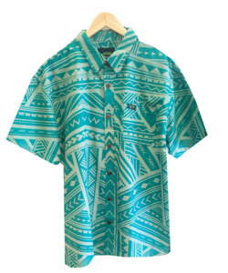 Green: Eveni Pacific Men's Classic Elei Shirt - Ex Pat Green