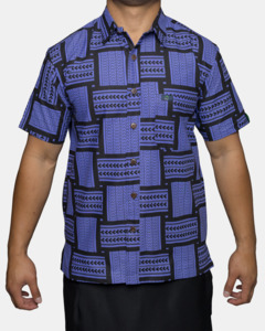 Purple: Eveni Pacific Men's Classic Elei Shirt - Delicious Lilac