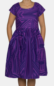 Ladies Midi Dressses: Eveni Pacific Ladies Midi Dress - Vanilla Purple