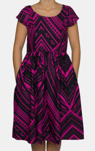 Eveni Pacific Ladies Midi Dress - Pink Striker