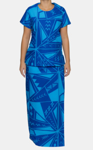 Eveni Pacific Ladies Puletasi Set - Solo Blue