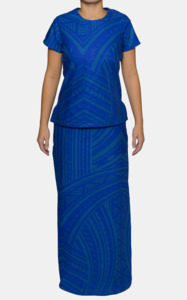 Eveni Pacific Ladies Puletasi Set - Memorial Blue