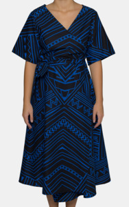 Eveni Pacific Ladies Lily Wrap Dress - Tala Blue