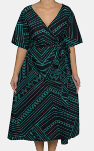 Eveni Pacific Ladies Lily Wrap Dress - Vaea Teal
