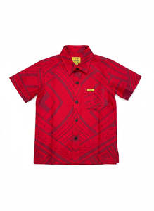 Eveni Pacific Boys Classic Elei Shirt - Lei Red