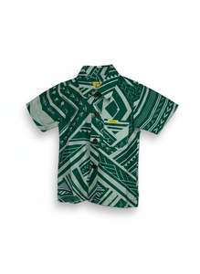Eveni Pacific Boys Classic Elei Shirt - Maui Green
