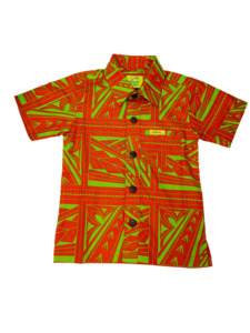 Eveni Pacific Boys Classic Elei Shirt - Escape Orange