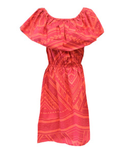 Eveni Pacific Ladies Bardot Dress - Red Fou