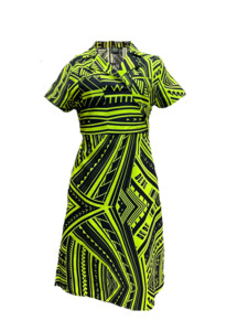 Eveni Pacific Ladies Kate Wrap Dress - Lime Party