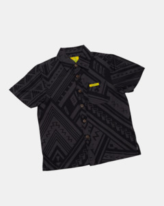 Eveni Pacific Boys Classic Elei Shirt - Malted Black