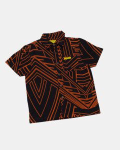Eveni Pacific Boys Classic Elei Shirt - Tusi Orange