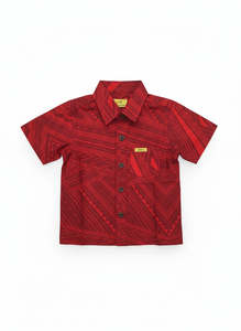 Eveni Pacific Boys Classic Elei Shirt - Conservation Red