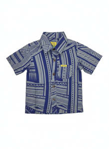 Eveni Pacific Boys Classic Elei Shirt - Island Blue