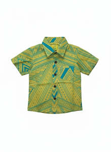 Eveni Pacific Boys Classic Elei Shirt - Wave Yellow