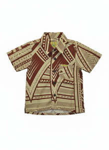 Eveni Pacific Boys Classic Elei Shirt - Paradise Brown