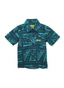 Eveni Pacific Boys Classic Elei Shirt - Cruise Teal