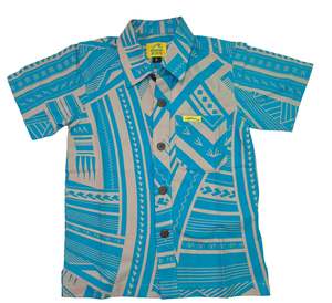 Eveni Pacific Men's Classic Elei Shirt - Poly Blue