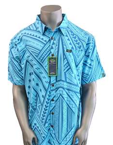 Eveni Pacific Men's Classic Elei Shirt - Antique Blue