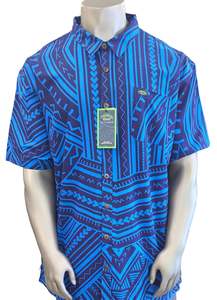 Eveni Pacific Men's Classic Elei Shirt - Blue Belle