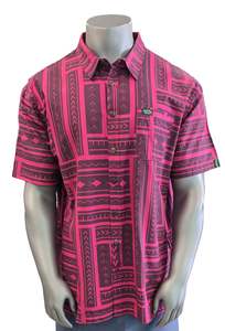 Eveni Pacific Men's Classic Elei Shirt - Cherry Sherbet