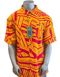 Eveni Pacific Men's Classic Elei Shirt - Tarako Orange