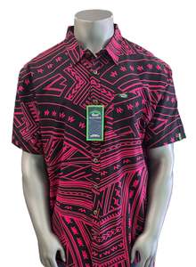 Eveni Pacific Men's Classic Elei Shirt - Dear Pink
