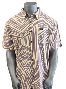 Eveni Pacific Men's Classic Elei Shirt - Premium Tan