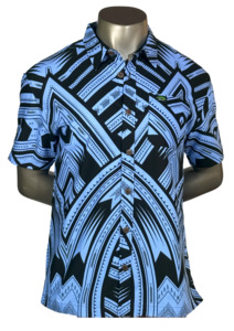 Eveni Pacific Men's Classic Elei Shirt - Aqua Amour
