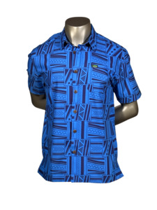 Eveni Pacific Men's Classic Elei Shirt - Blue Seas