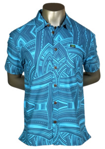 Eveni Pacific Men's Classic Elei Shirt - Treasuse Blue