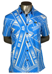 Eveni Pacific Men's Classic Elei Shirt - Blue Temptation