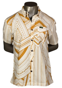 Eveni Pacific Men's Classic Elei Shirt - Butterscotch Wind