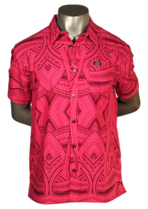 Eveni Pacific Men's Classic Elei Shirt - Breezy Bay Red