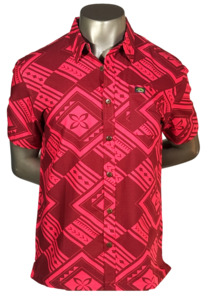 Eveni Pacific Men's Classic Elei Shirt - Red Haven