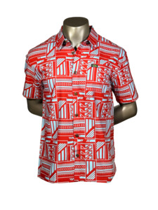 Eveni Pacific Men's Classic Elei Shirt - Mist Orange