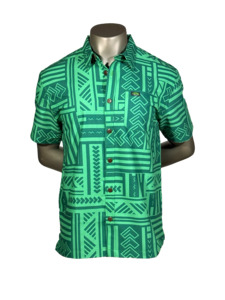 Eveni Pacific Men's Classic Elei Shirt - Teal Glow