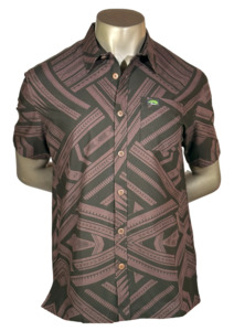 Eveni Pacific Men's Classic Elei Shirt - Lagoon Love Brown