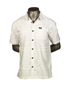 Eveni Pacific Men's Classic Elei Shirt - Vanilla White
