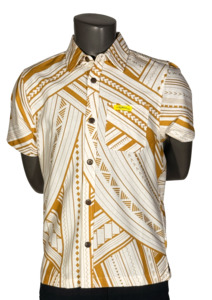 Eveni Pacific Boys Classic Elei Shirt - Butterscotch Wind