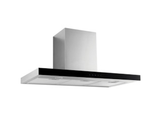 rangehoods: 90CM BLACK GLASS CANOPY RANGEHOOD: RBES91TB