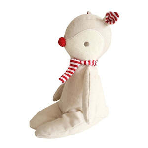 Animals: Alimrose Baby Rudolph 20cm- Linen Red