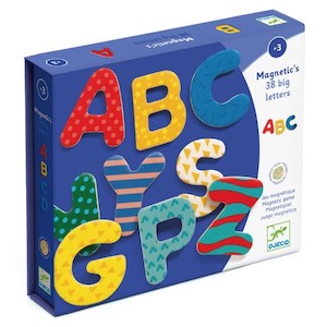 Magnetic Toys: Djeco 38 big letters- Magnetic