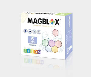Magnetic Toys: Magblox 6 Pcs Hexagon- Pastel