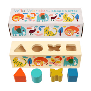 Stacking Sorting: Rex London Wild Wonders Wooden Shape Sorter