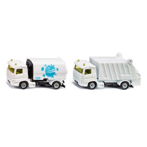 Vehicle Toys: SIKU 1687 Street Sweeper and Rubbish Truck - Municipal Vehicle Set
