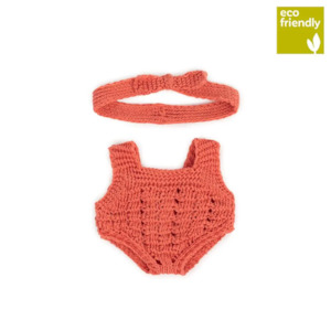 Miniland - Knitted Doll Outfit 21cm - Rompers & Headband