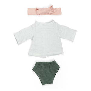 Miniland Clothing Forest top pants and hairband (32 cm Doll)
